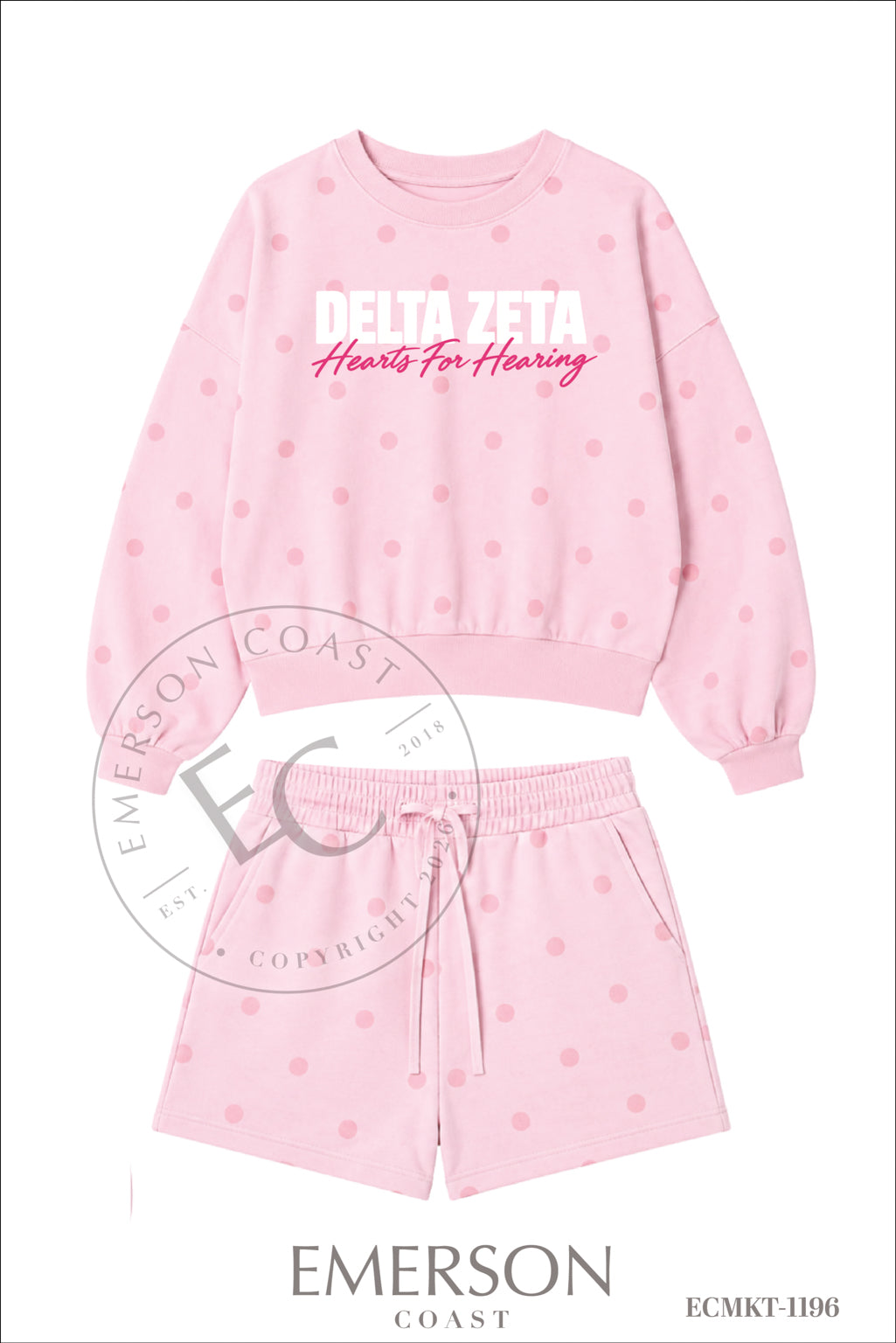 Delta Zeta Philanthropy Polka Dot Mockneck
