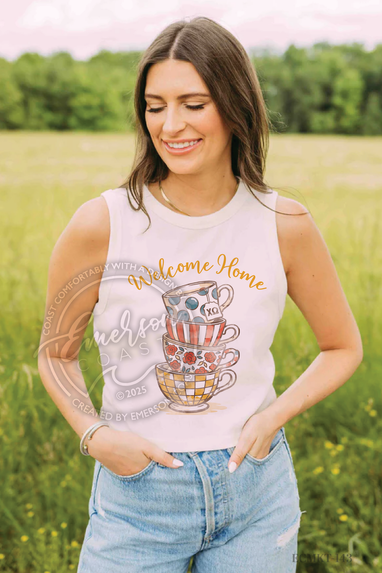 Chi O Tea Party Bid Day Design