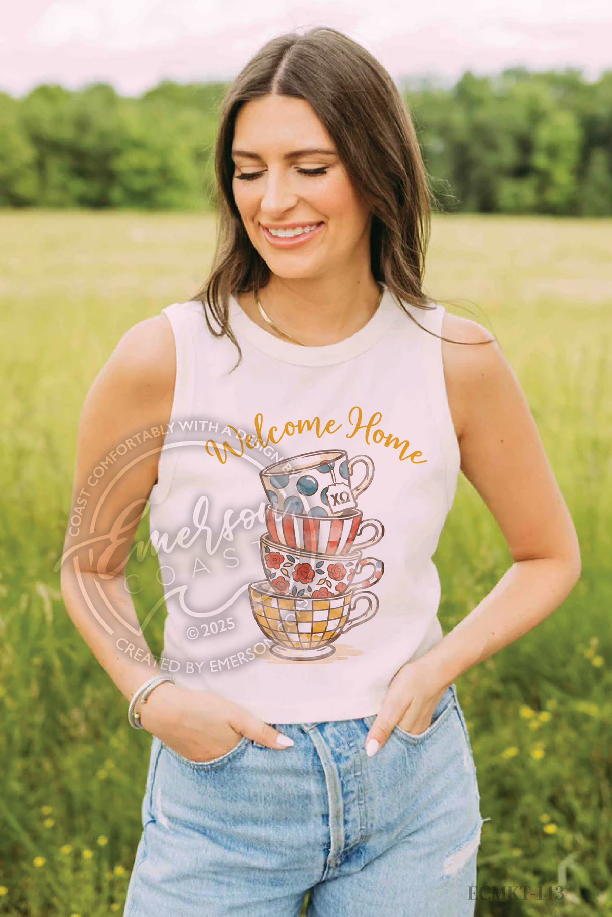 Chi O Tea Party Bid Day Design