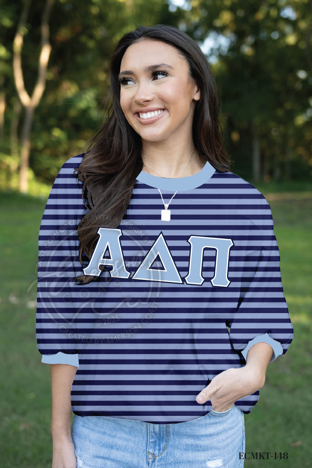 Alpha Delta Pi Saltwater Striped Jersey