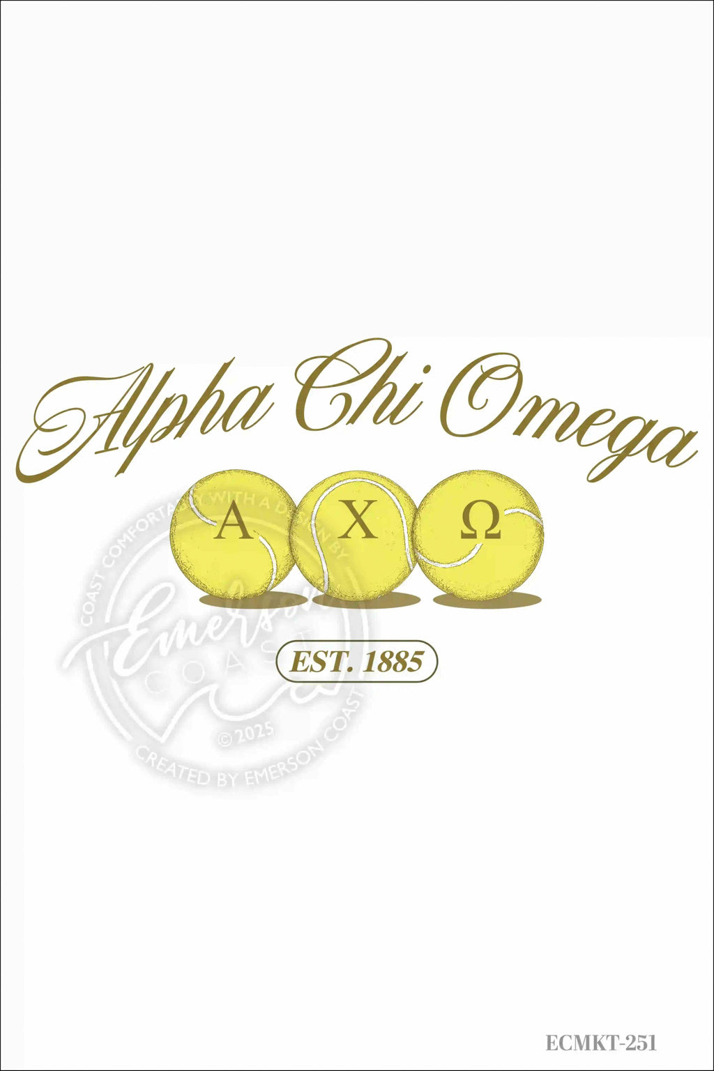 Alpha Chi Omega Tennis Theme Work Week Tee