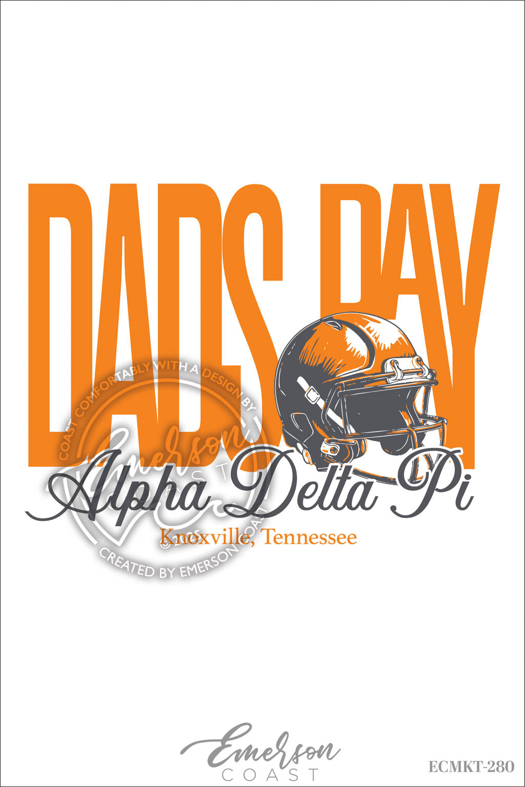 Alpha Delta Pi Football Helmet Dad's Day Tshirt