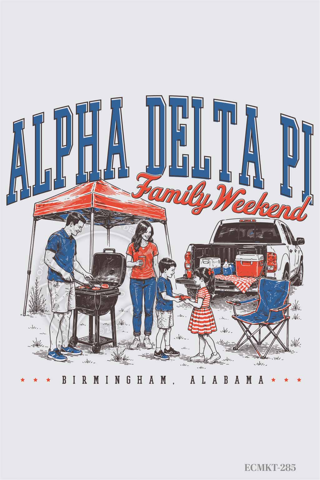 Alpha Delta Pi Warm & Friendly Family Weekend Tshirt