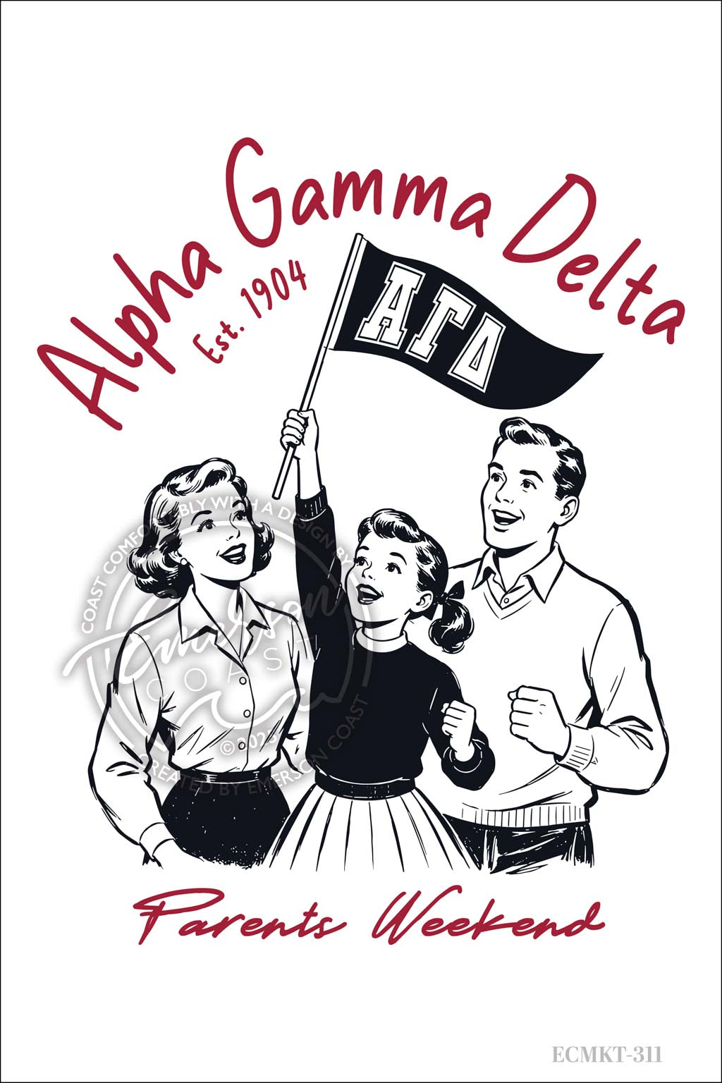 Alpha Gamma Delta Vintage Parents Weekend Tshirt
