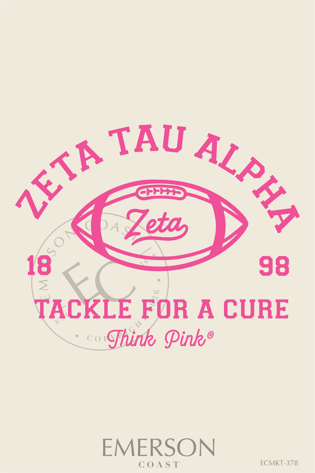 Zeta Tau Alpha Tackle For A Cure T-Shirt