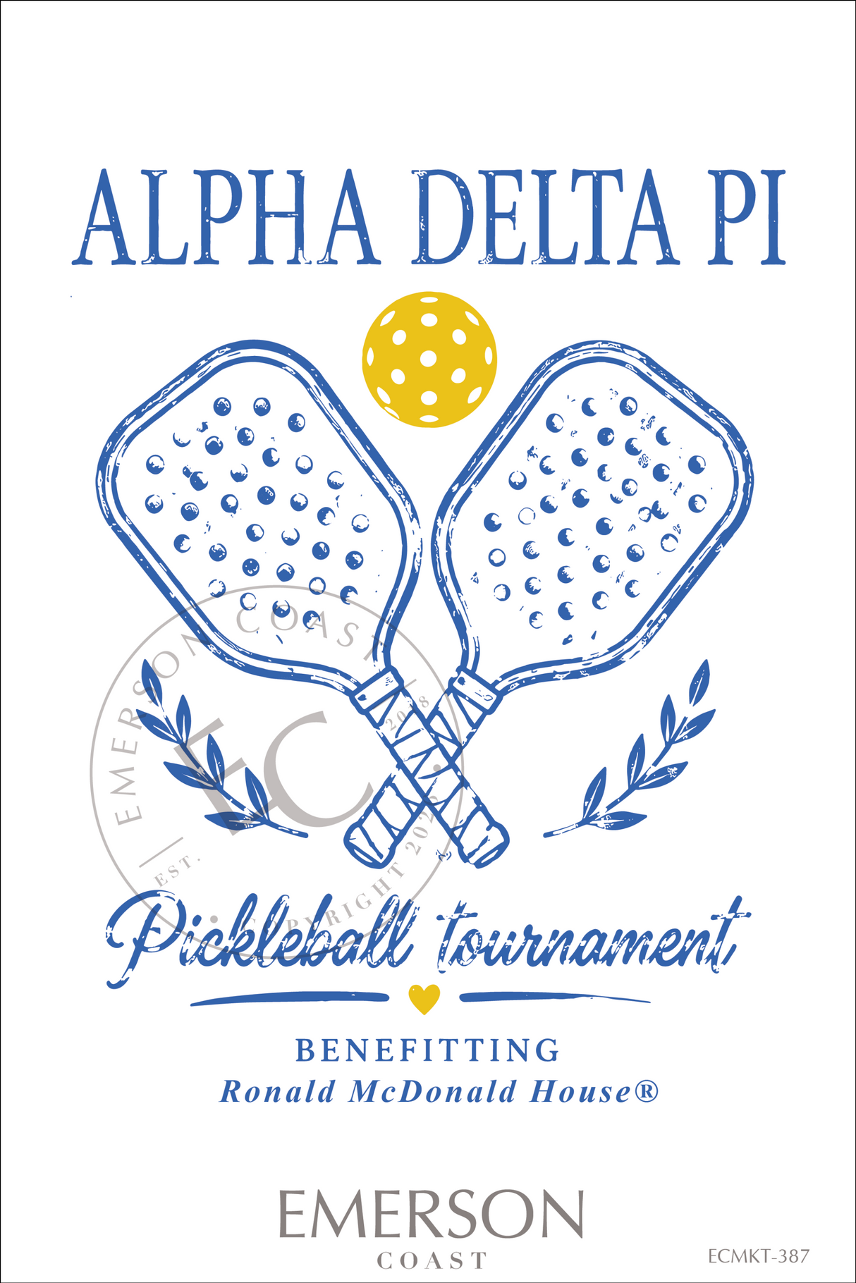 Alpha Delta Pi Pickleball Tournament T-Shirt