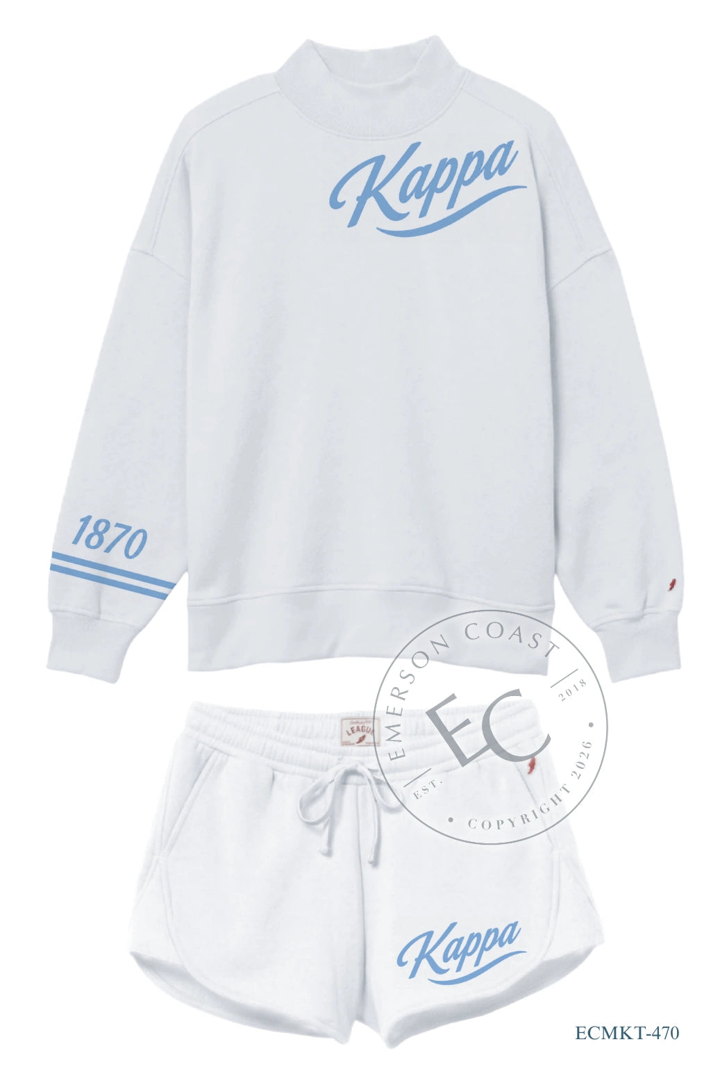 Kappa Script Shoulder White Mockneck Set