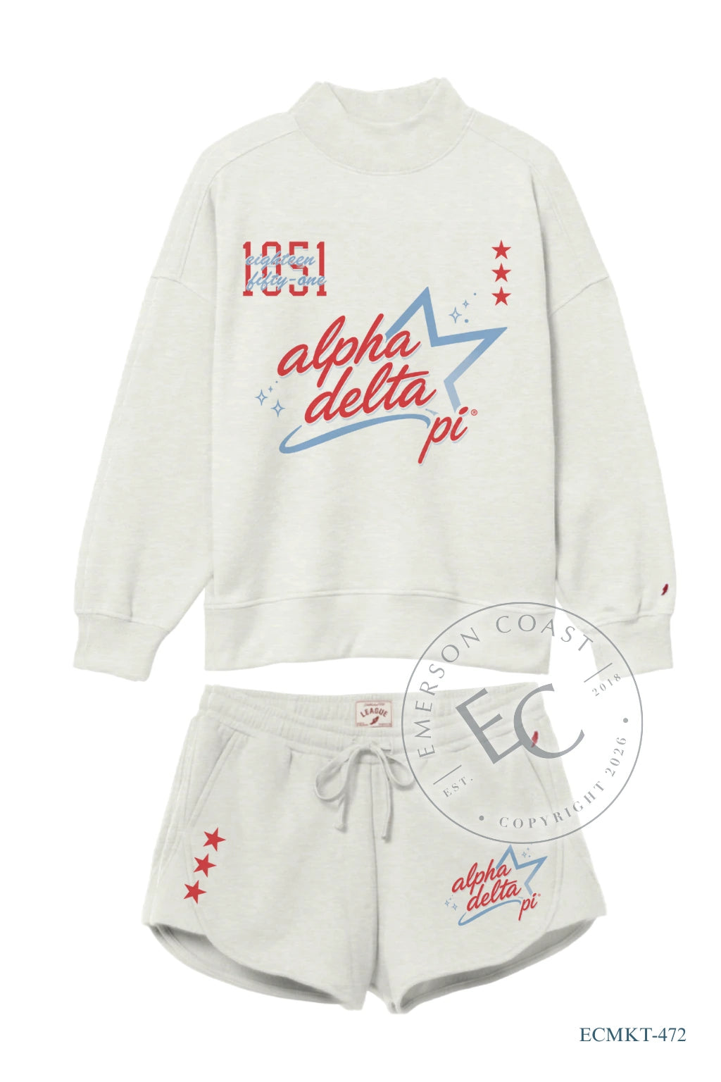 Alpha Delta Pi Retro Mockneck Set