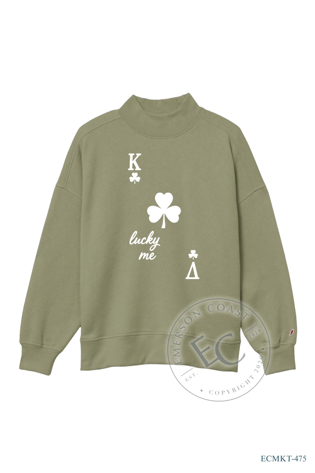 Kappa Delta Lucky Me Green Mockneck