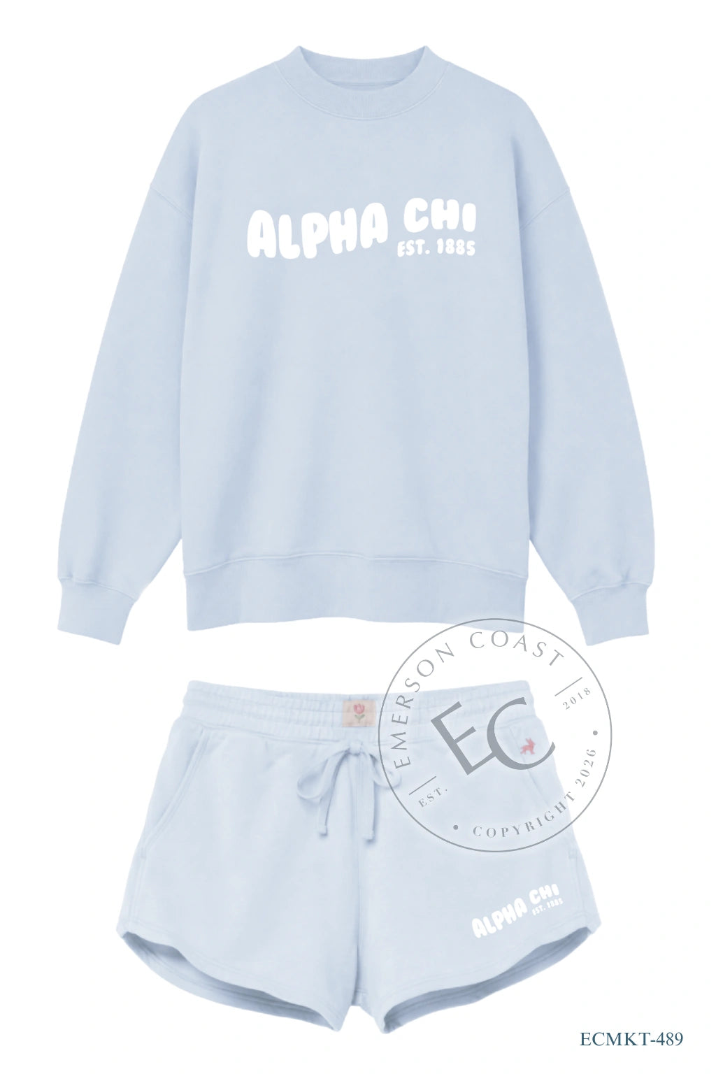 Alpha Chi Blue Mockneck Set