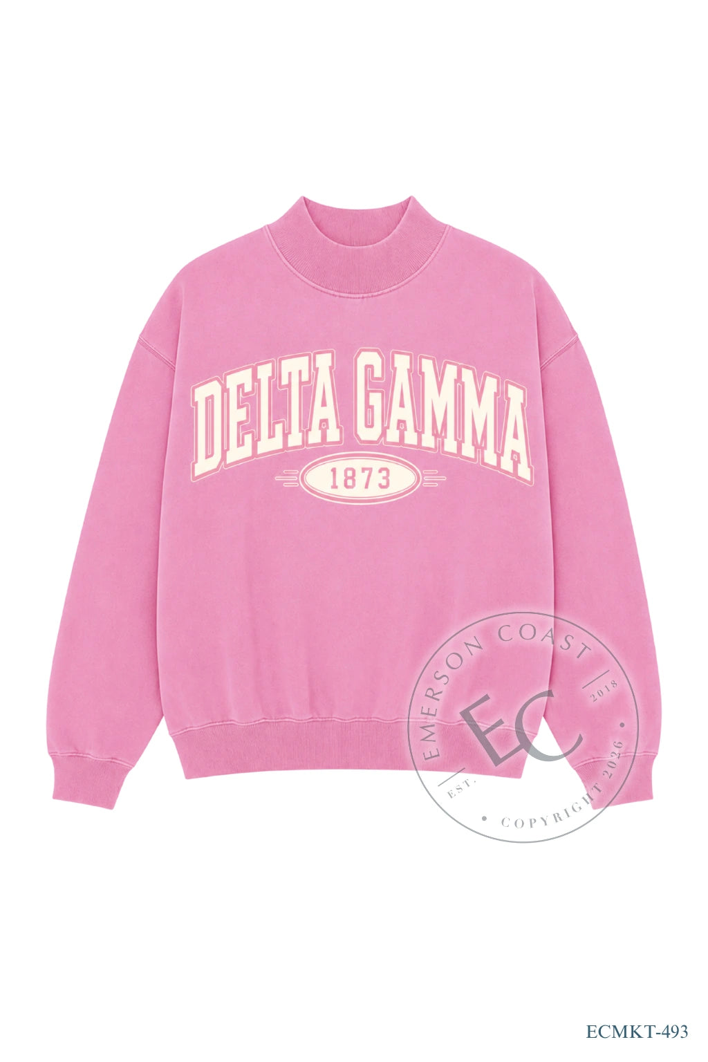 Delta Gamma Daily Drills Inspired Pink Mockneck