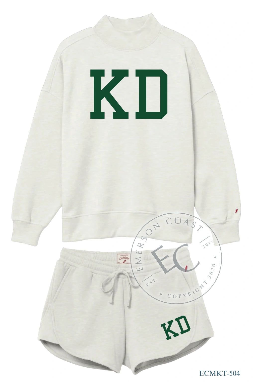 Kappa Delta Green & Gray KD Mockneck Set
