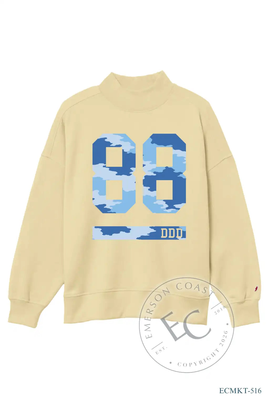 Tri Delta Year Yellow Mockneck