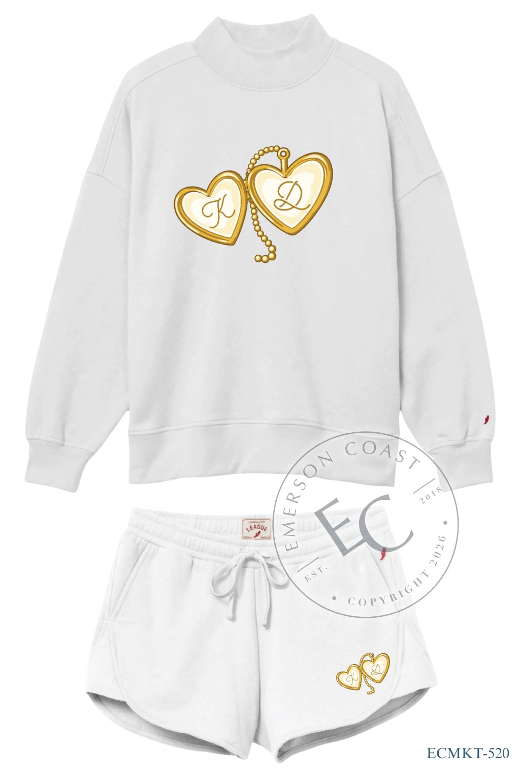 KD Locket White Mockneck Set