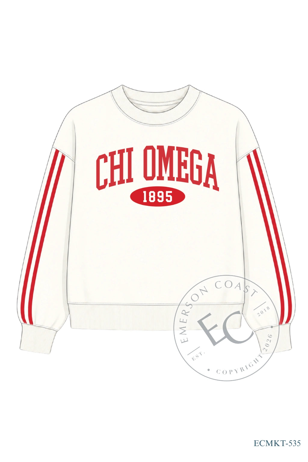 Chi Omega Red Varsity Mockneck