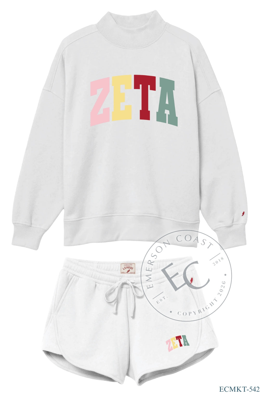 Zeta Rainbow and White Mockneck