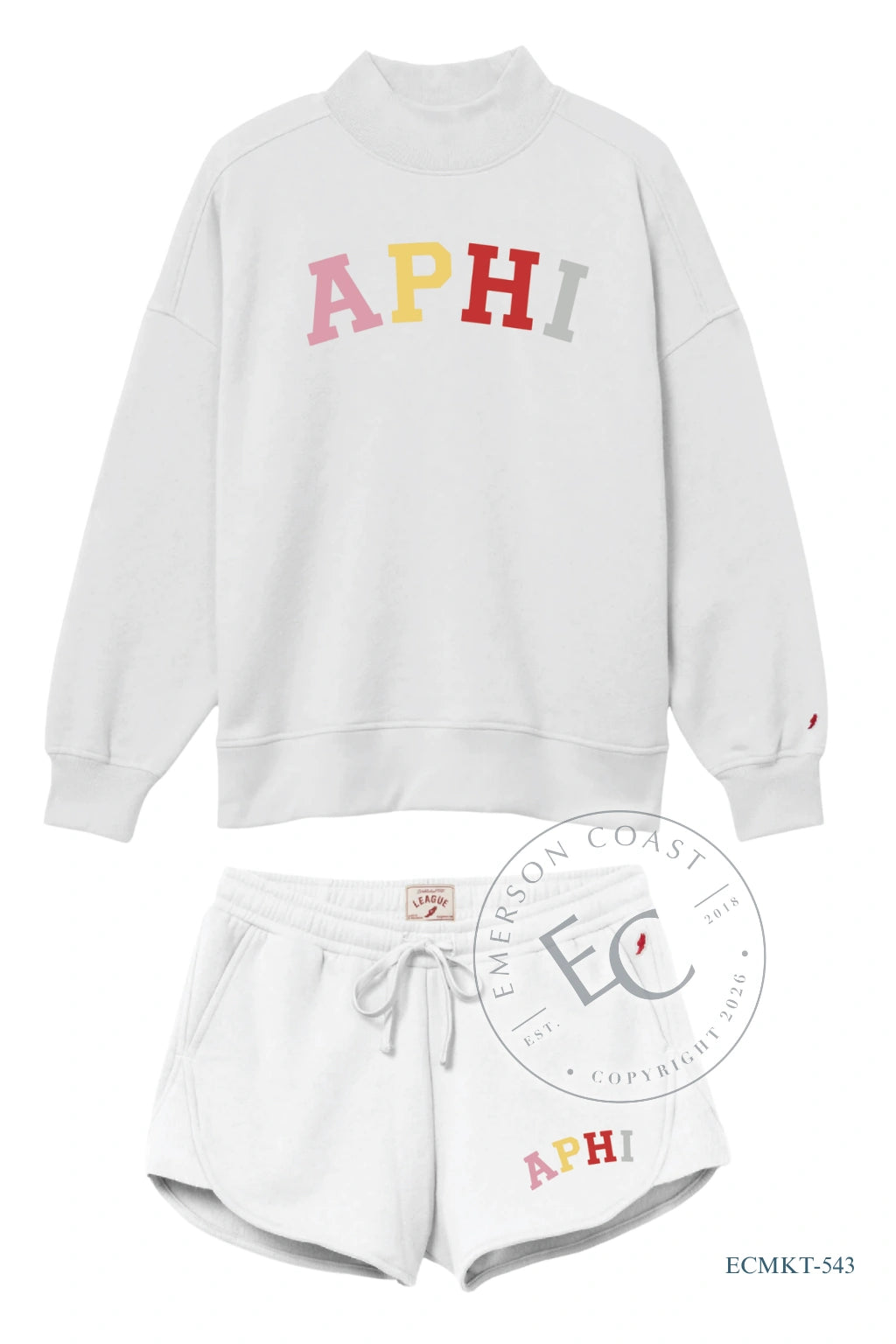 Aphi Rainbow and White Mockneck