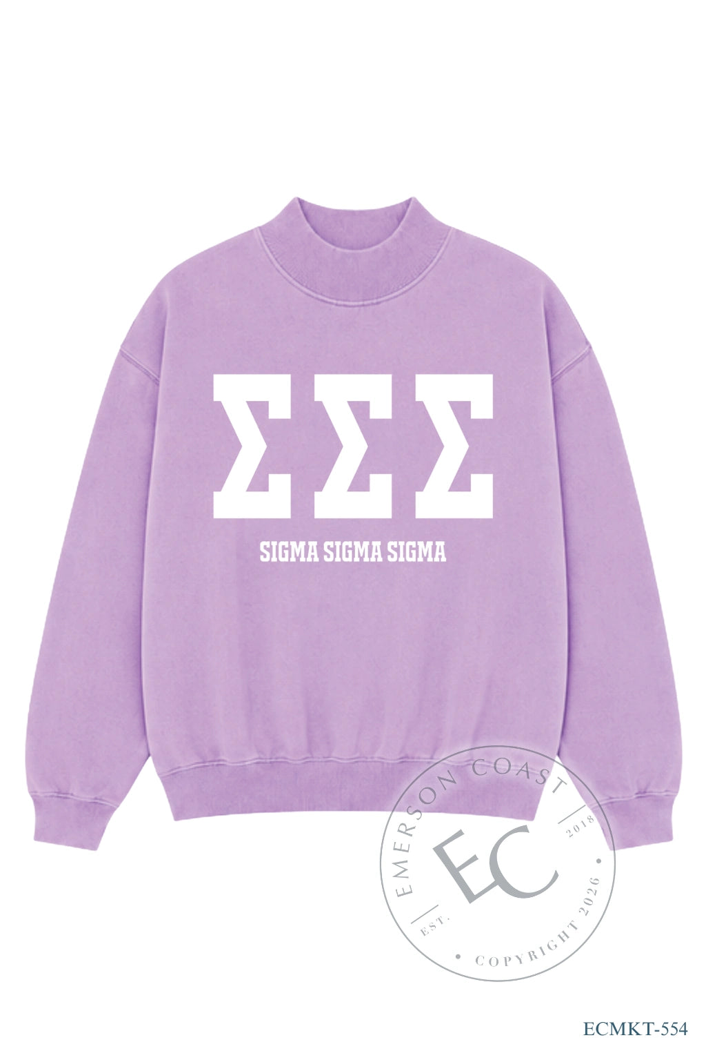 Sigma Sigma Sigma Purple Mockneck