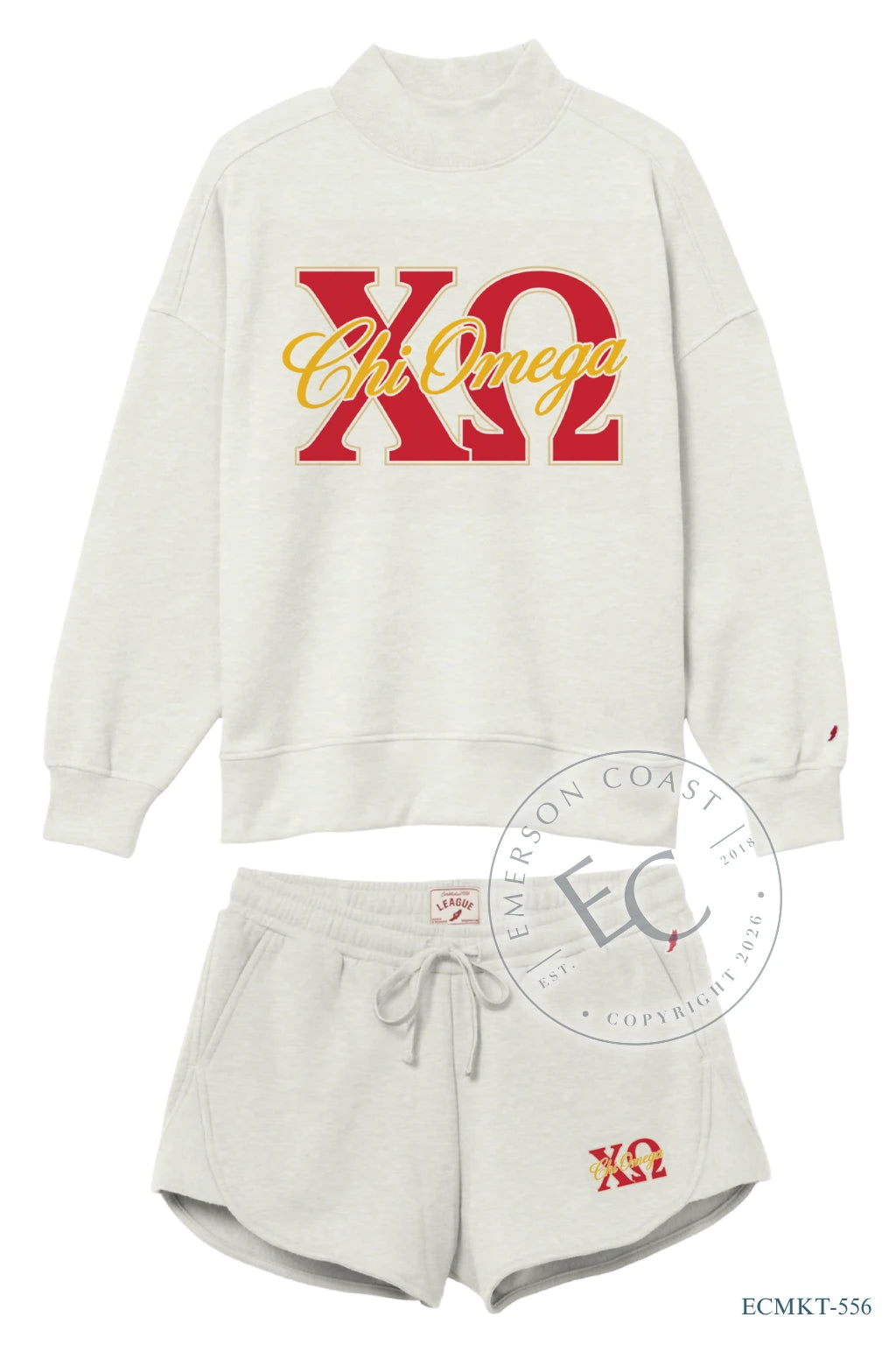 Alpha Phi Flag White Mockneck Set