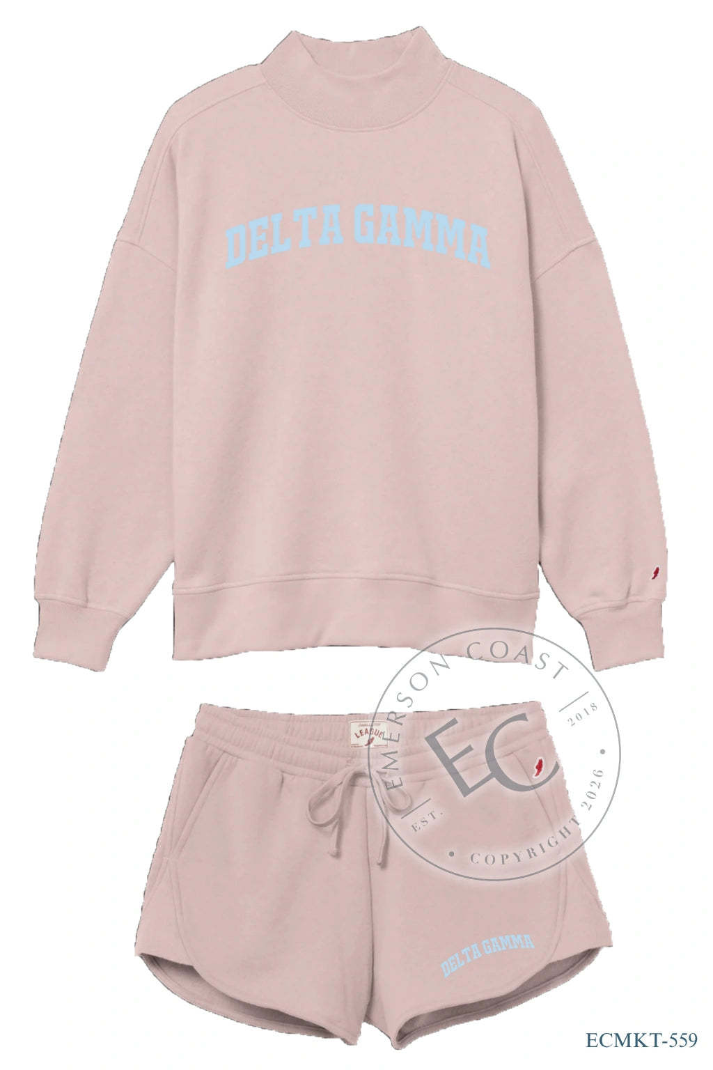 Delta Gamma Pink and Blue Mockneck