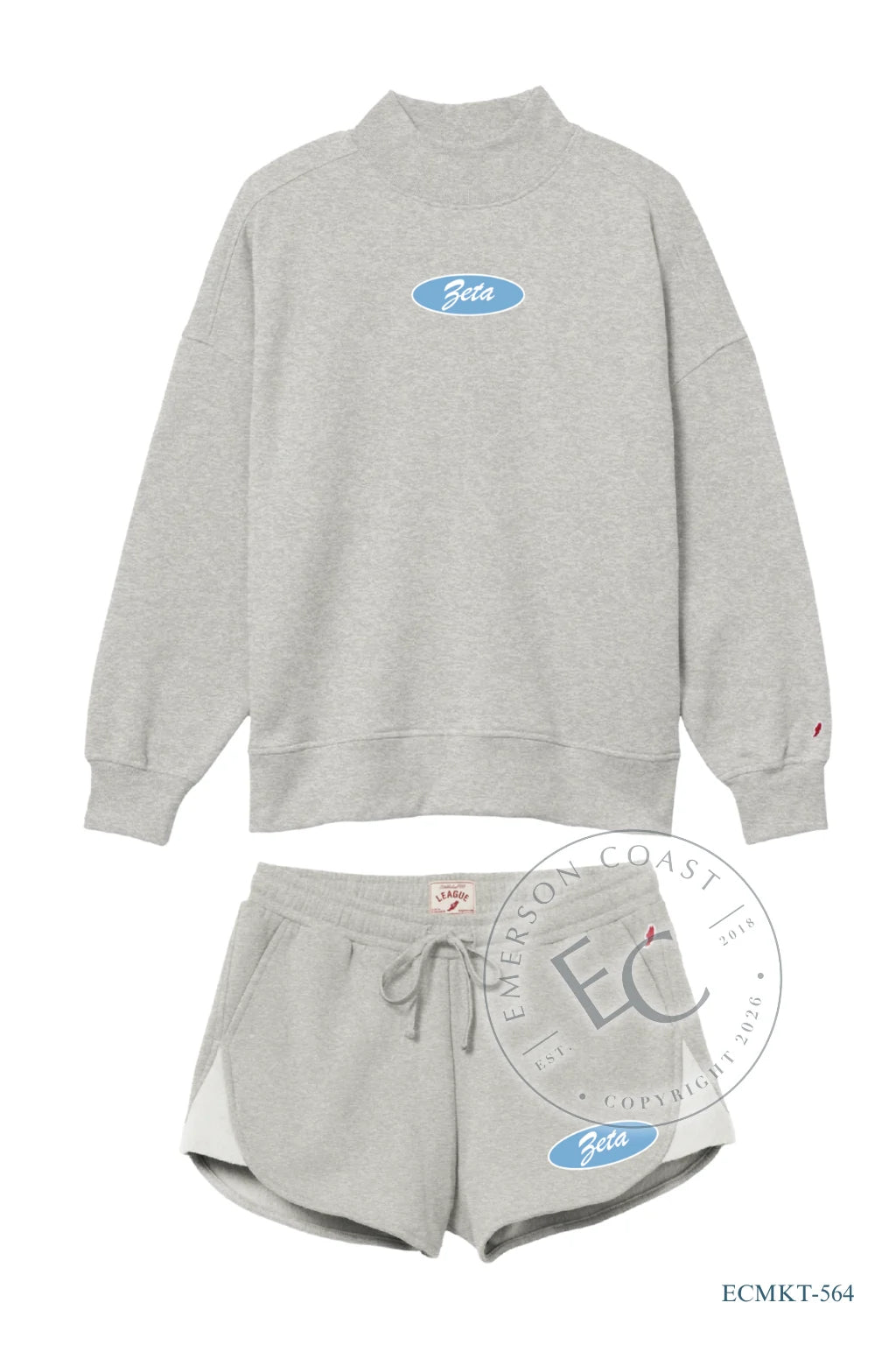 Zeta Patch White Mockneck Set