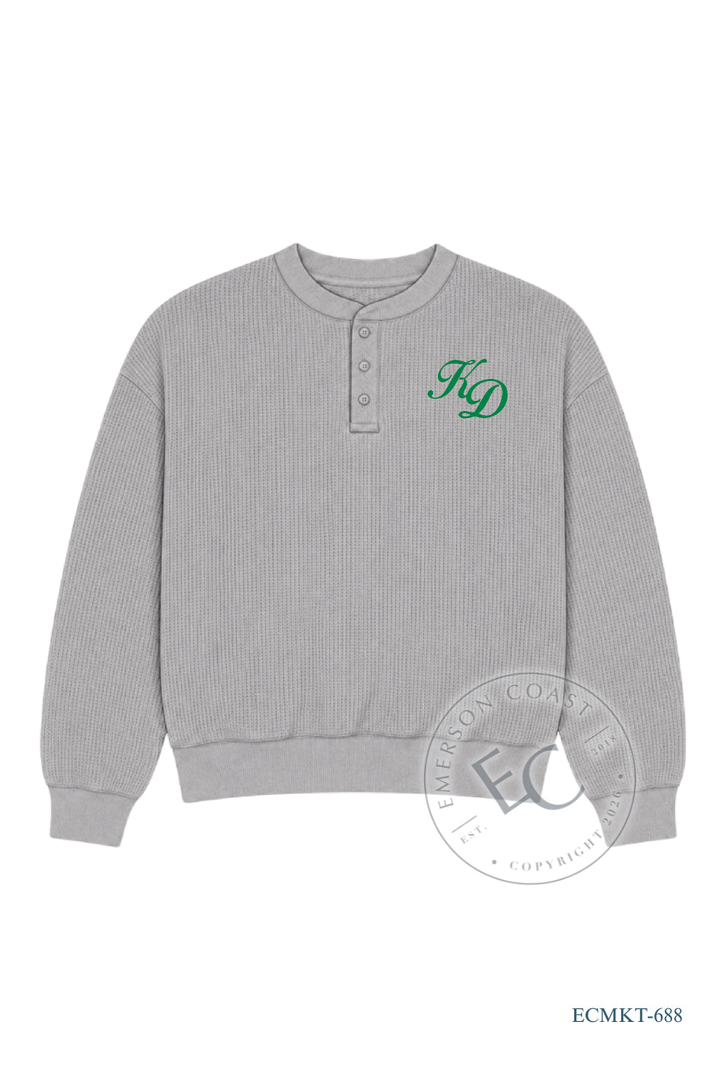 Kappa Delta Script Gray Waffle Knit