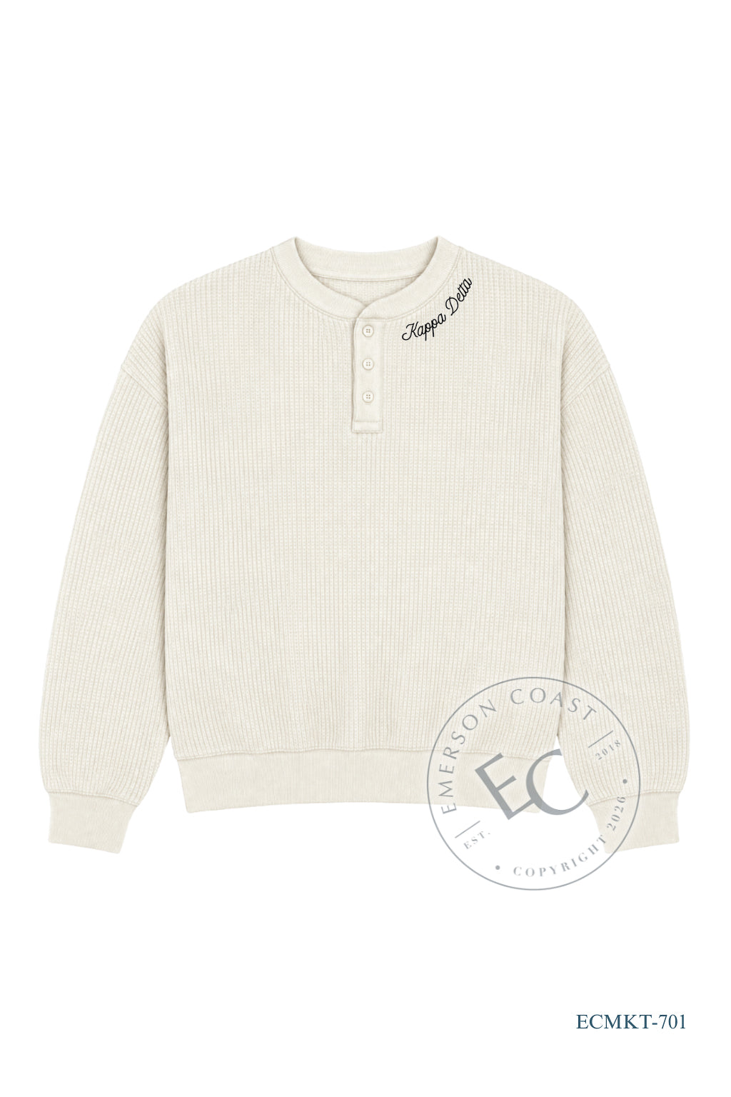 Kappa Delta Script Font Waffle Henley