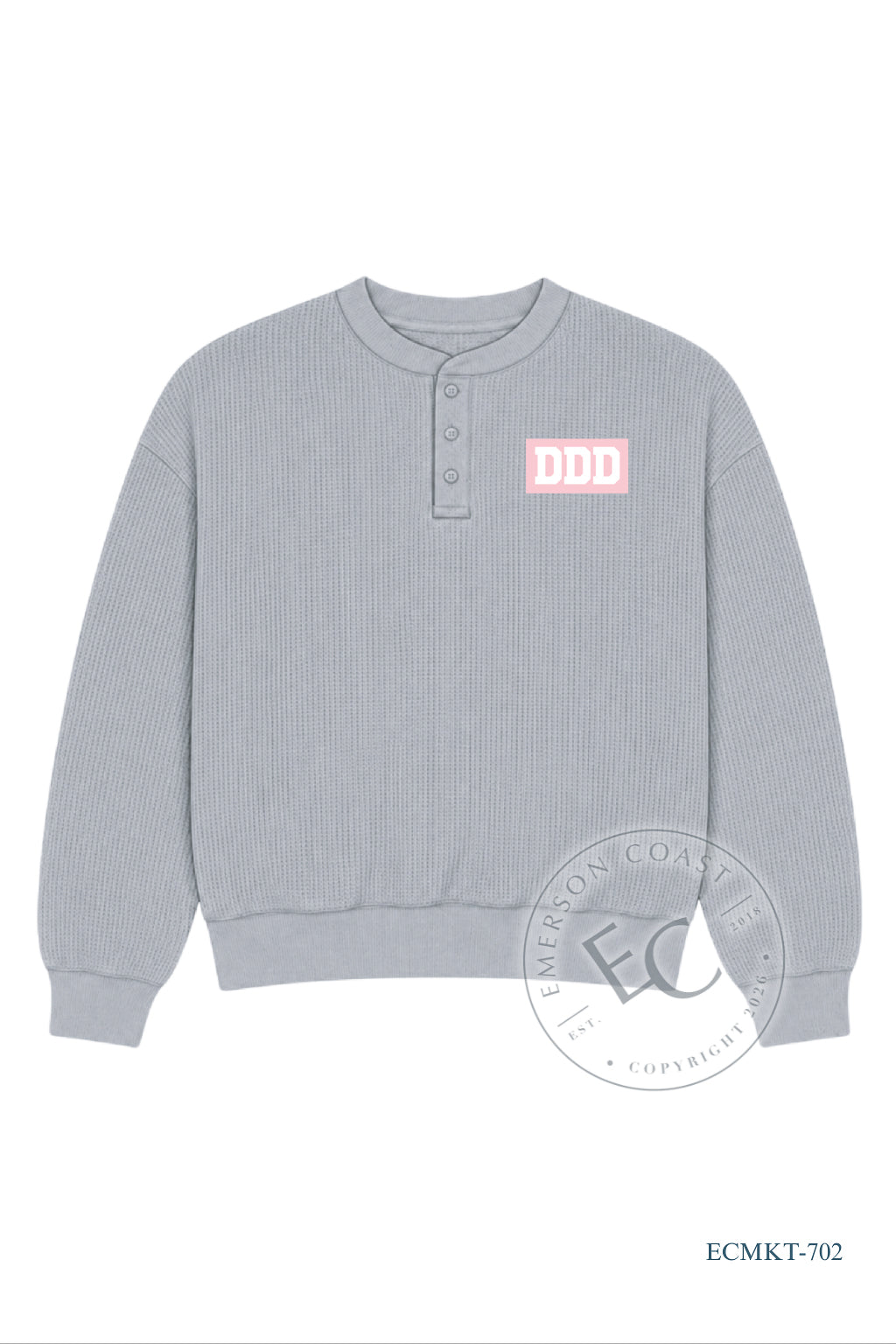 Tri Delta Waffle Knit Patch Henley