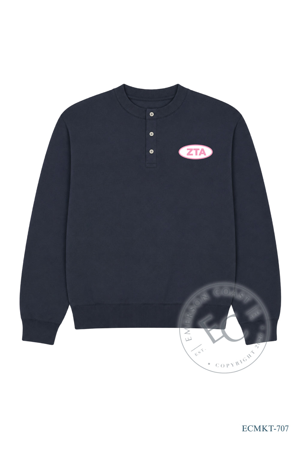 ZTA Navy Waffle Knit Henley