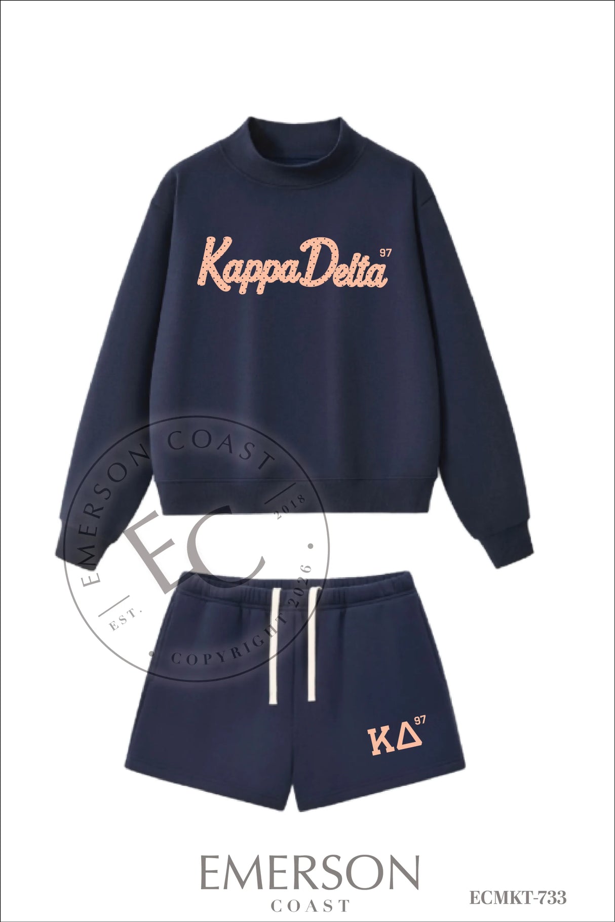 Kappa Delta Navy Heritage Mockneck Set