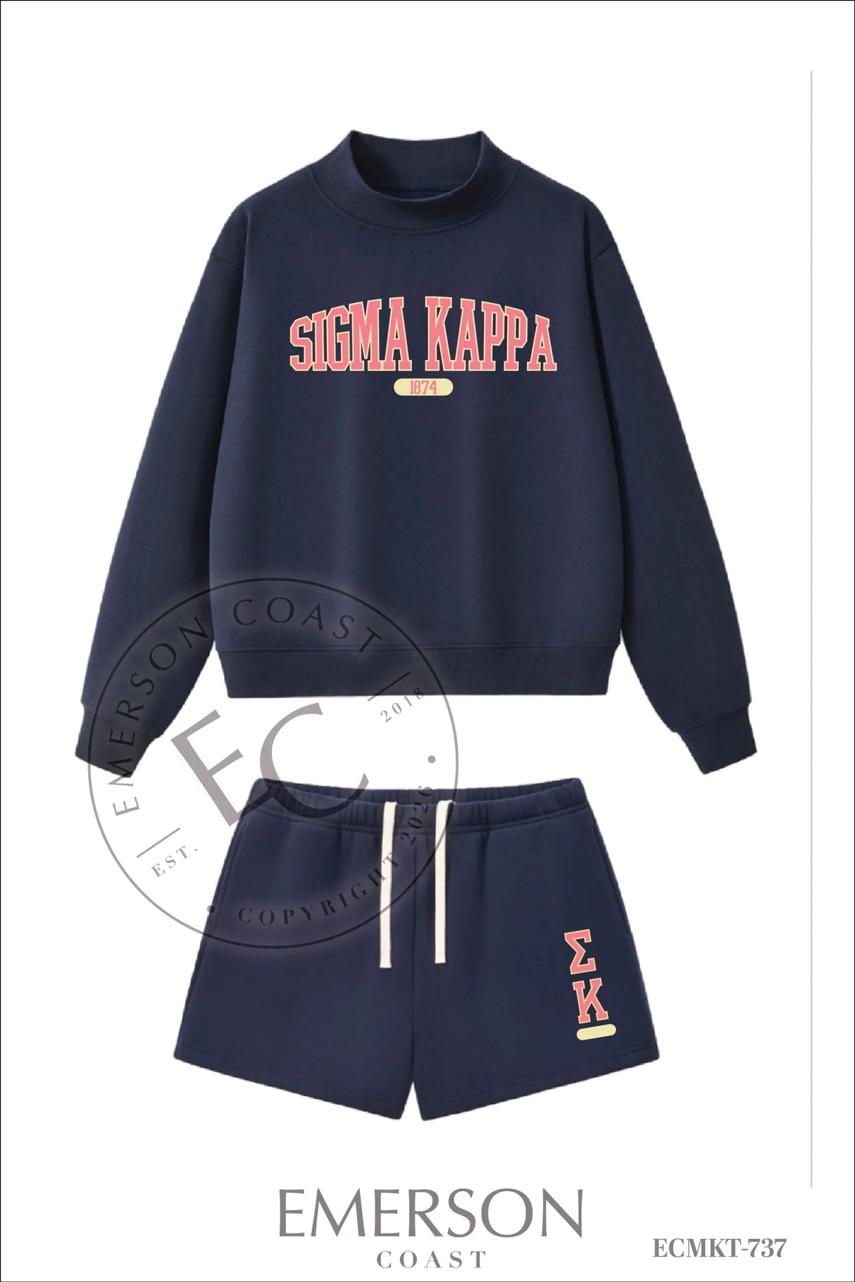 Sigma Kappa Navy Heritage Mockneck Set