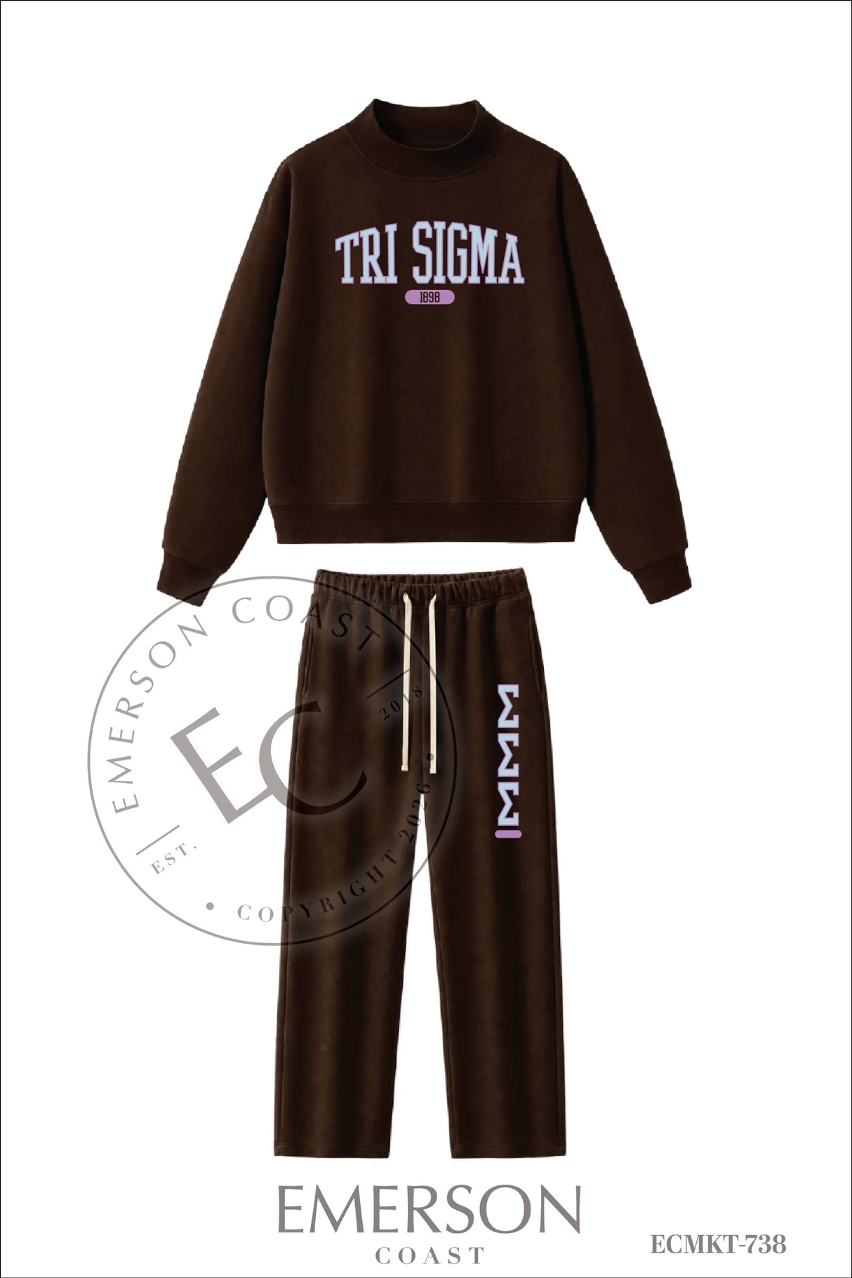 Sigma Sigma Sigma Chocolate Heritage Mockneck Set
