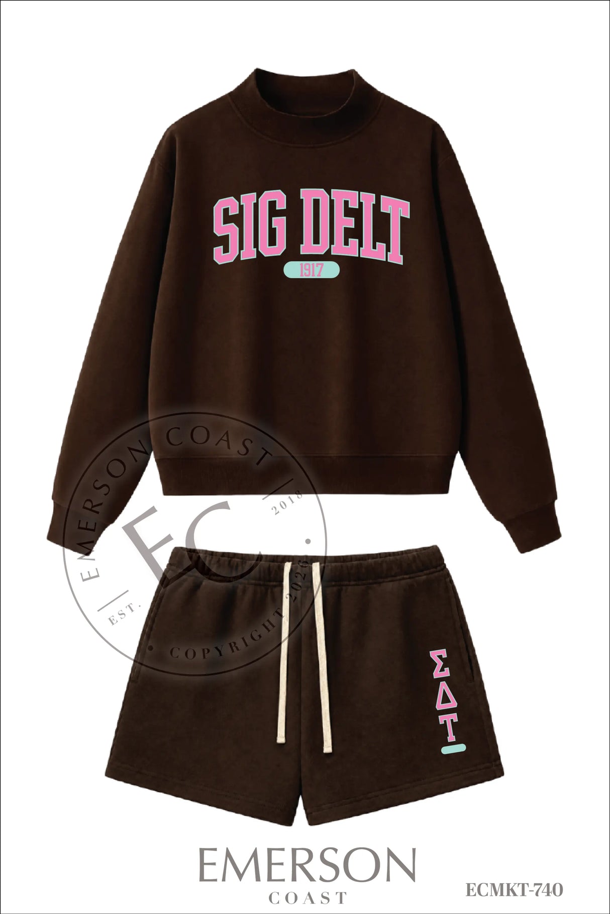 Sigma Delta Tau Chocolate PR Mockneck Set