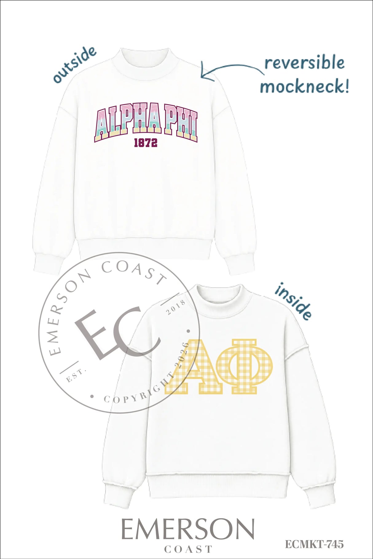 Alpha Phi PR Reversible Mockneck