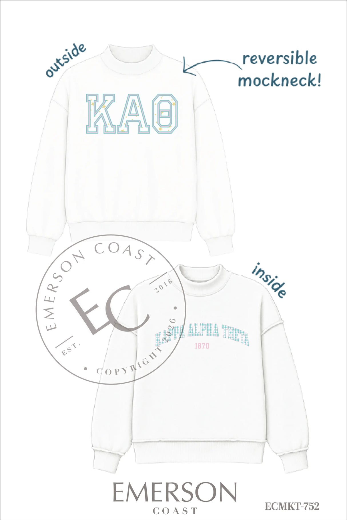 Kappa Alpha Theta PR Reversible Mockneck