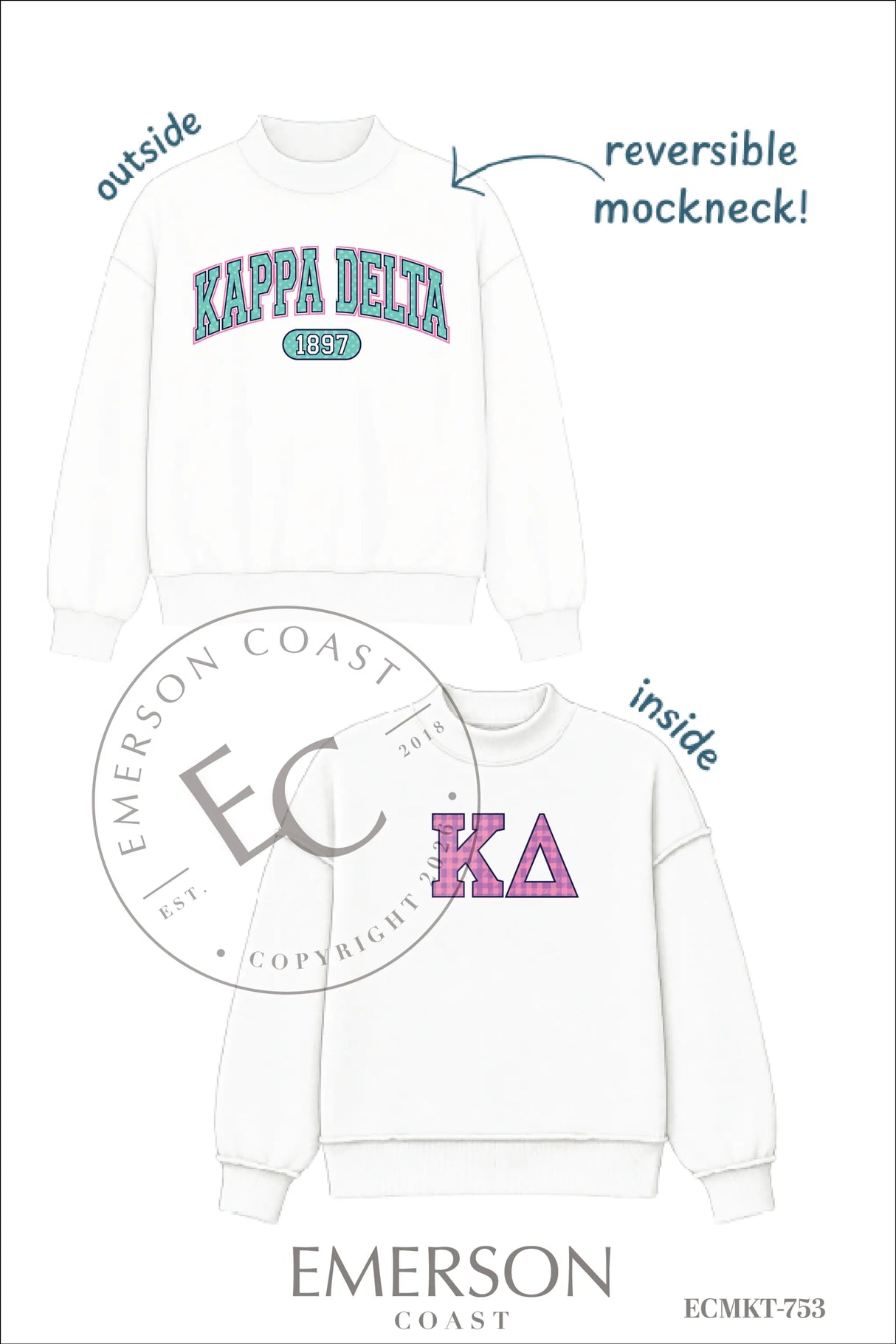 Kappa Delta PR Reversible Mockneck