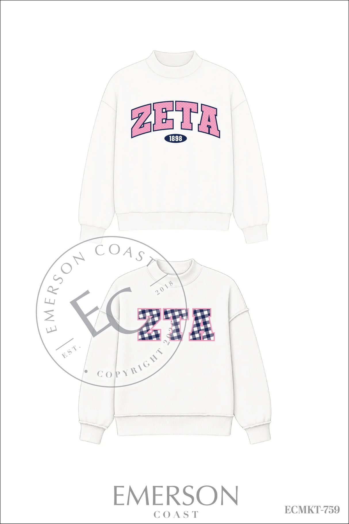 Zeta Tau Alpha Reversible PR Mockneck