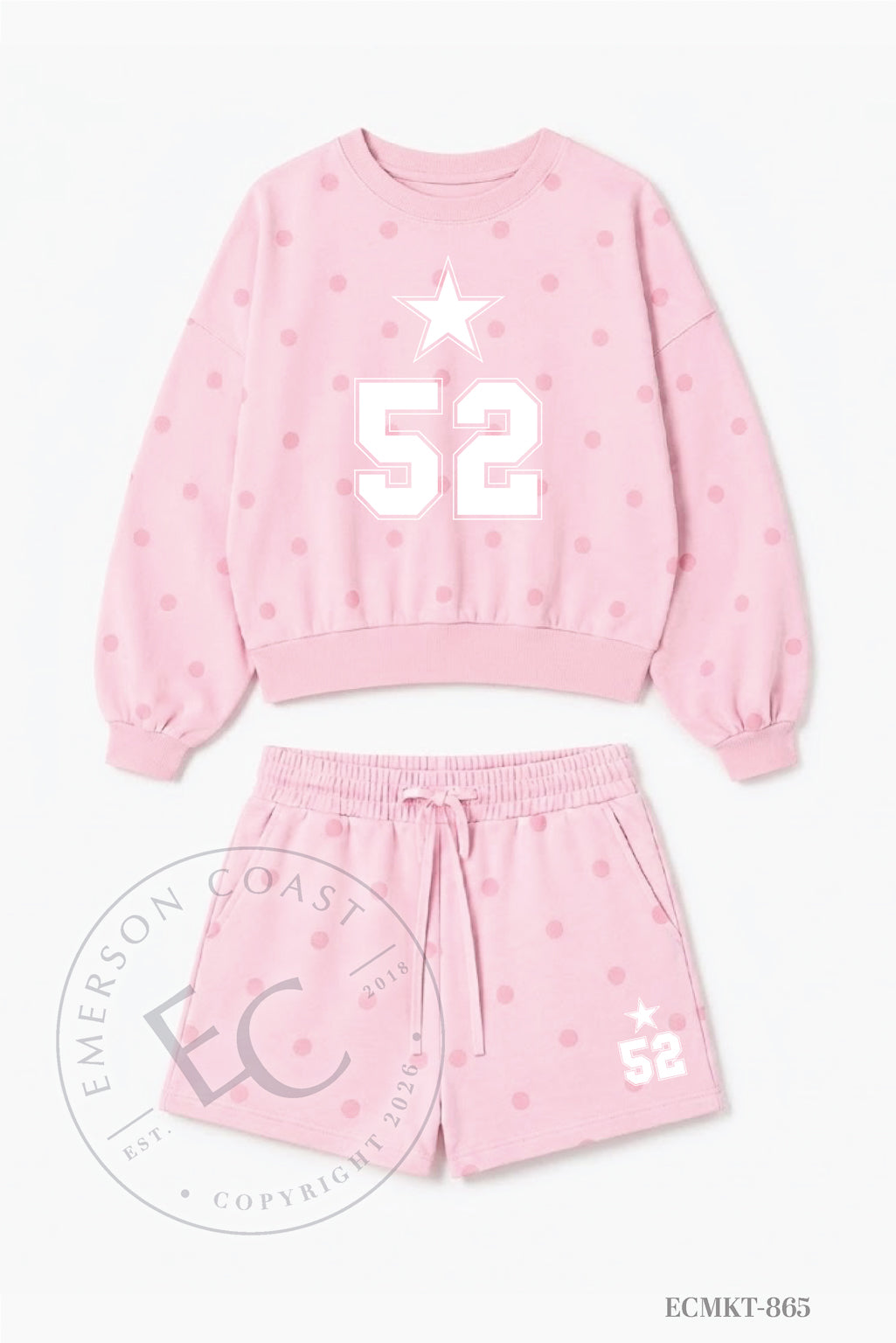 Phi Mu White Year Polka Dot Set