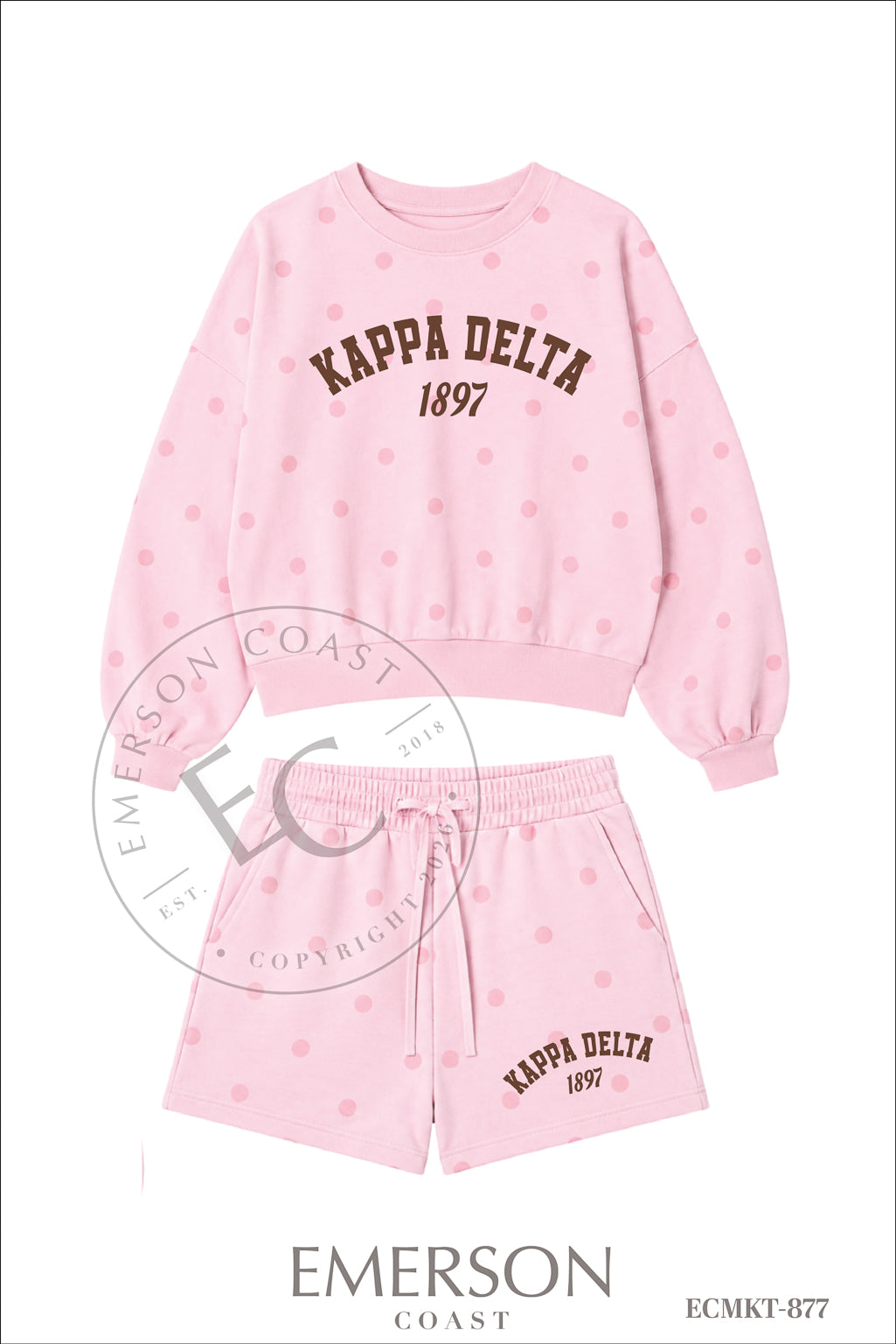 Kaydee Brown Varsity And Year Polka Dot Set