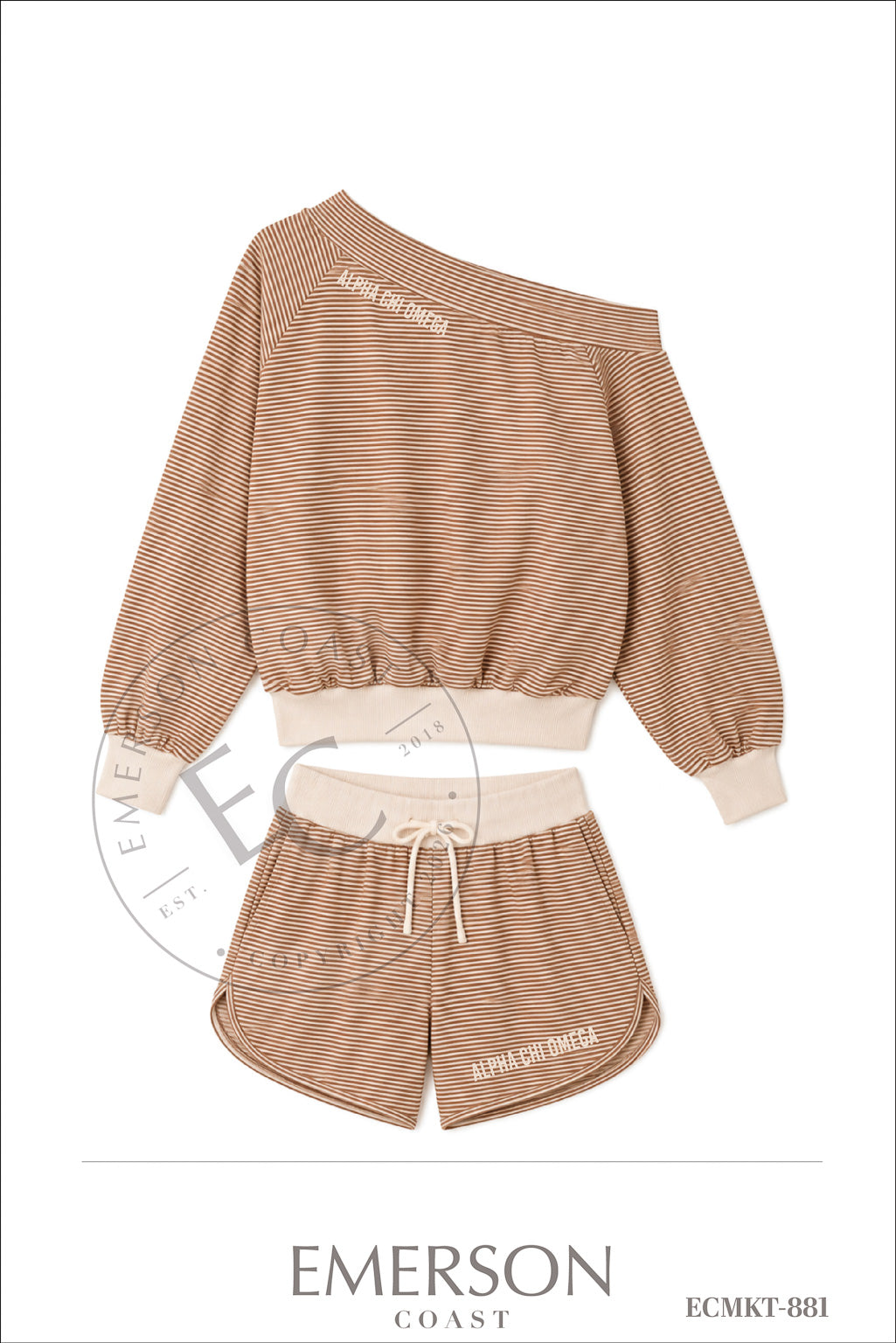 Alpha Chi Omega Brown Off The Shoulder Set
