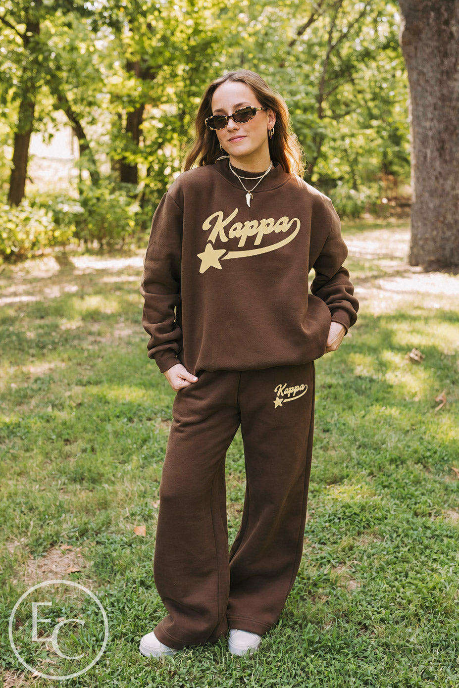Kappa Kappa Gamma Brown Pant Mockneck Set