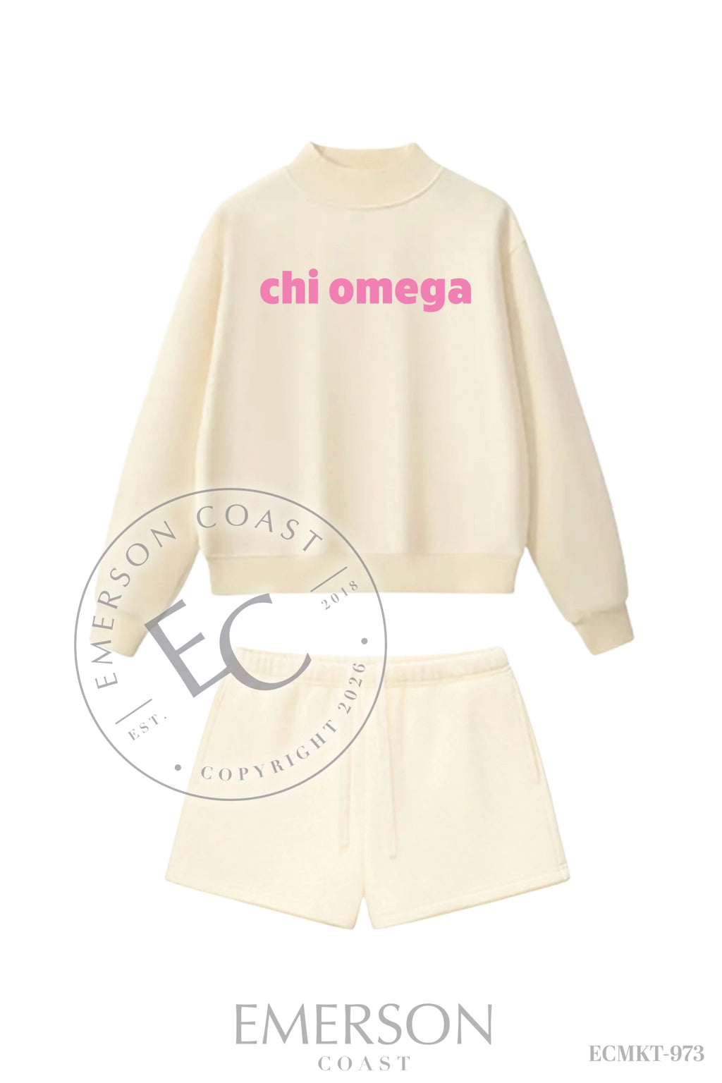 Chi Omega Apricot Mockneck Set