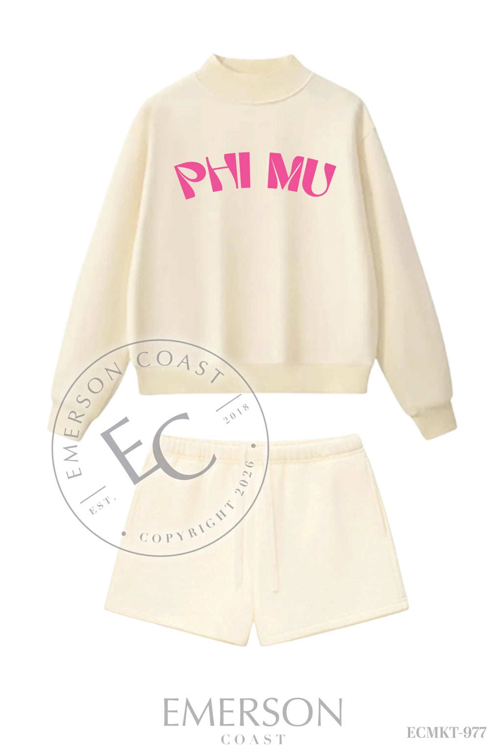 Phi Mu Apricot Mockneck Set