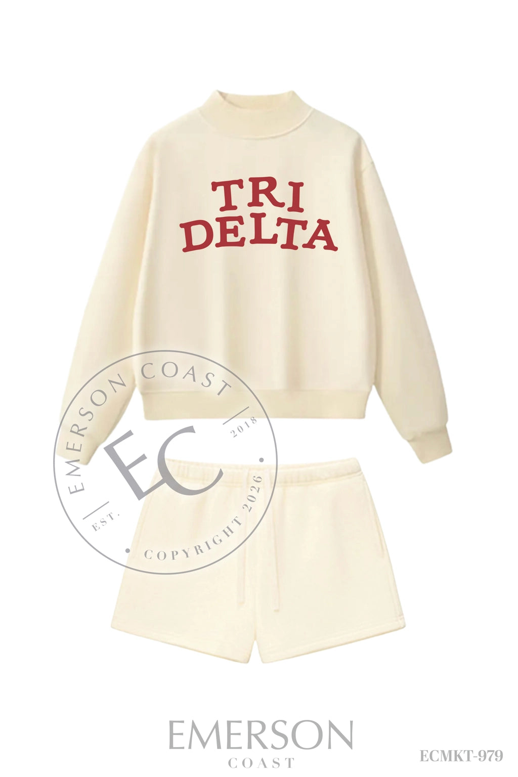Delta Delta Delta Apricot Mockneck Set