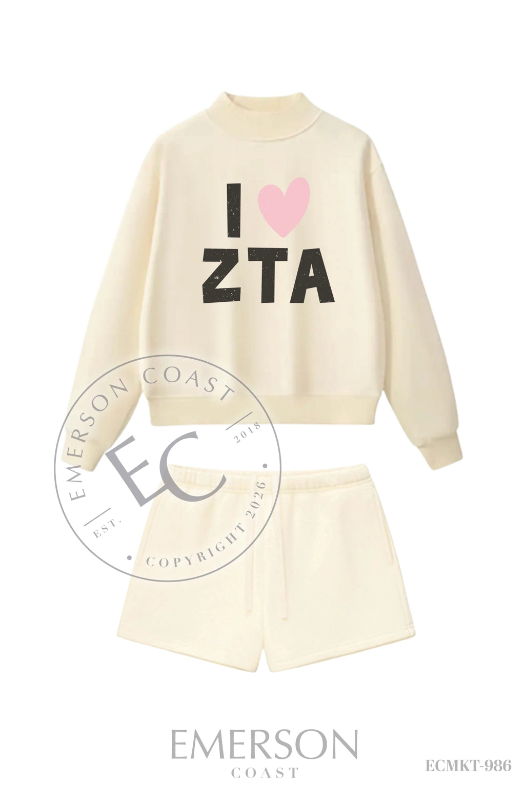 Zeta Tau Alpha Apricot Mockneck Set
