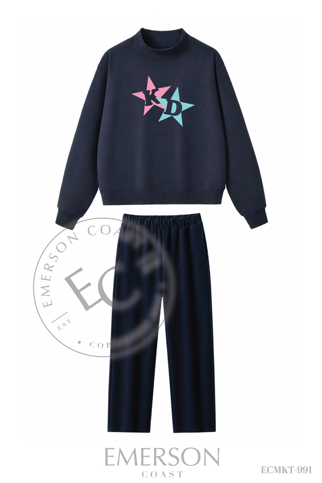 Kappa Delta Navy Pant Mockneck Set