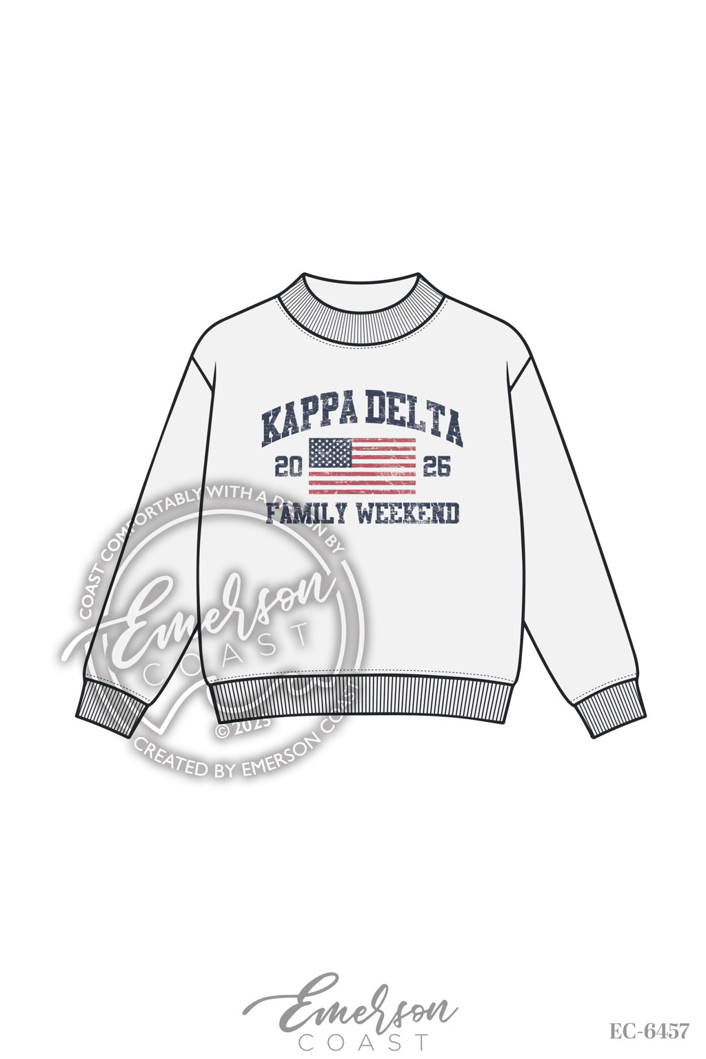 Kappa Delta American Flag Family Weekend Mockneck