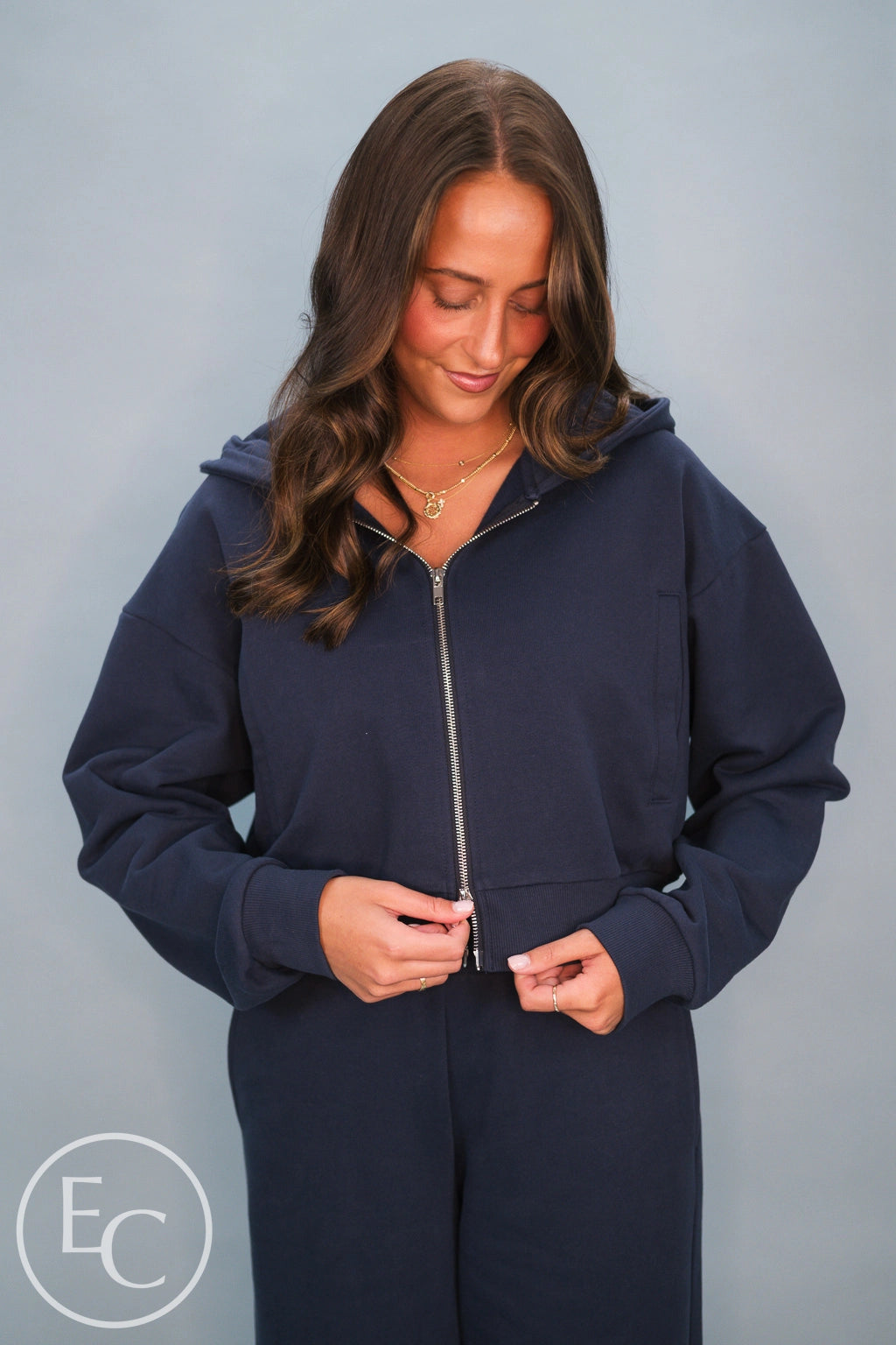 Emerson Coast Double Zip Up Hoodie & Wide Leg Pant