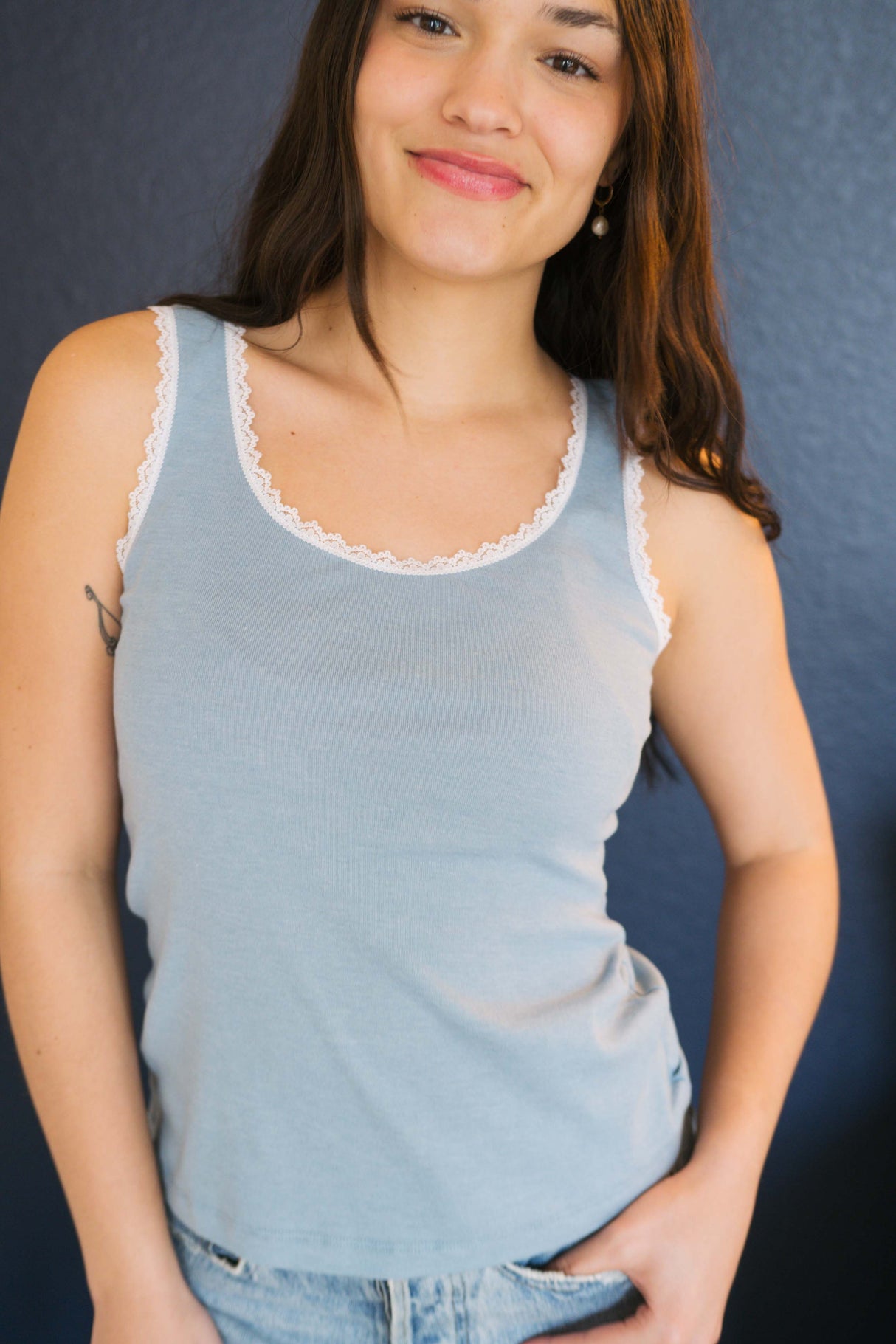 Emerson Coast Lace Ribbed Tank