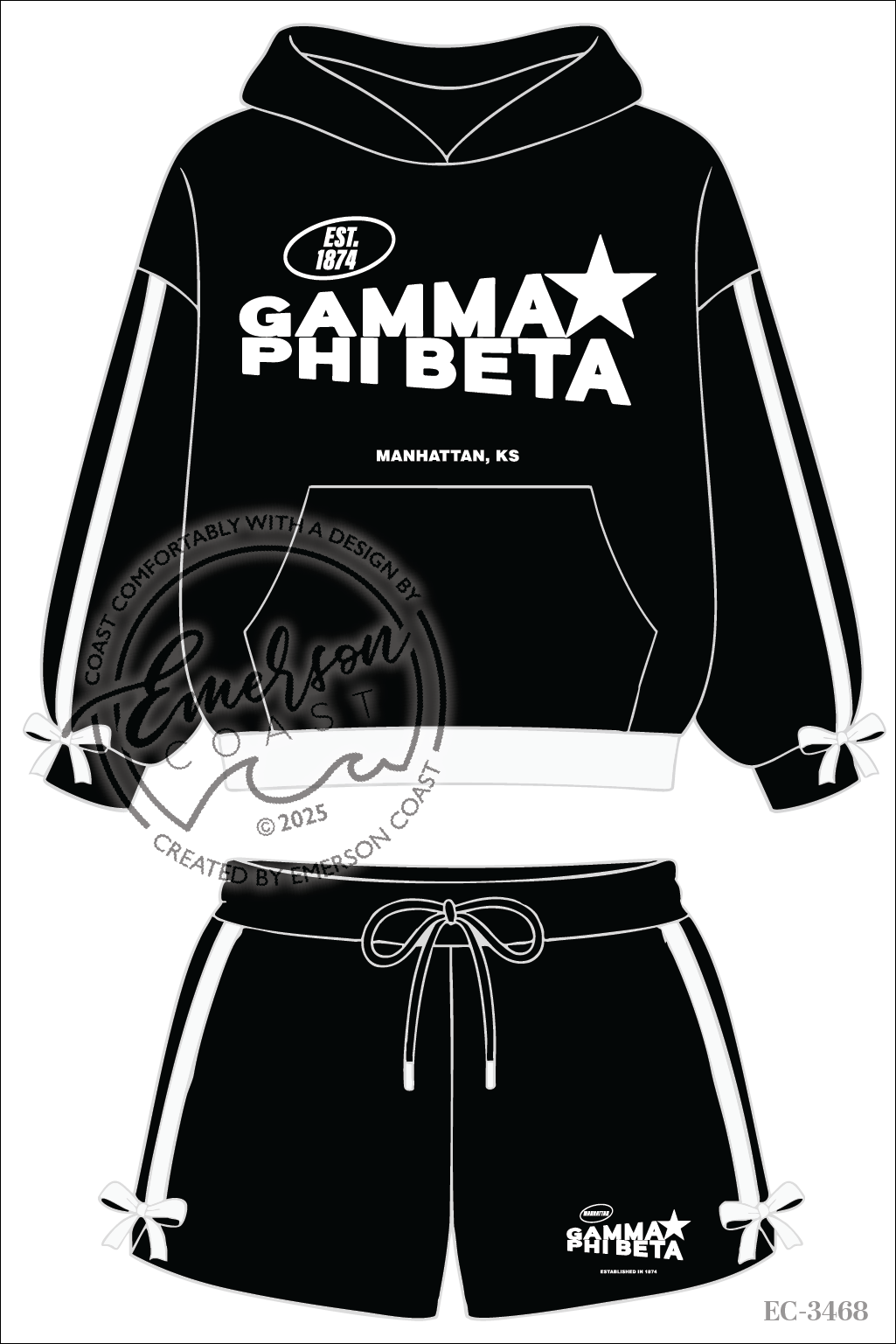 Gamma Phi Beta Sideline Bow Set